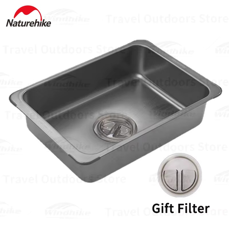 Outdoor Camping Kitchen With Sink - Naturehike Wastafel Roestvrij staal Outdoor Kookgerei