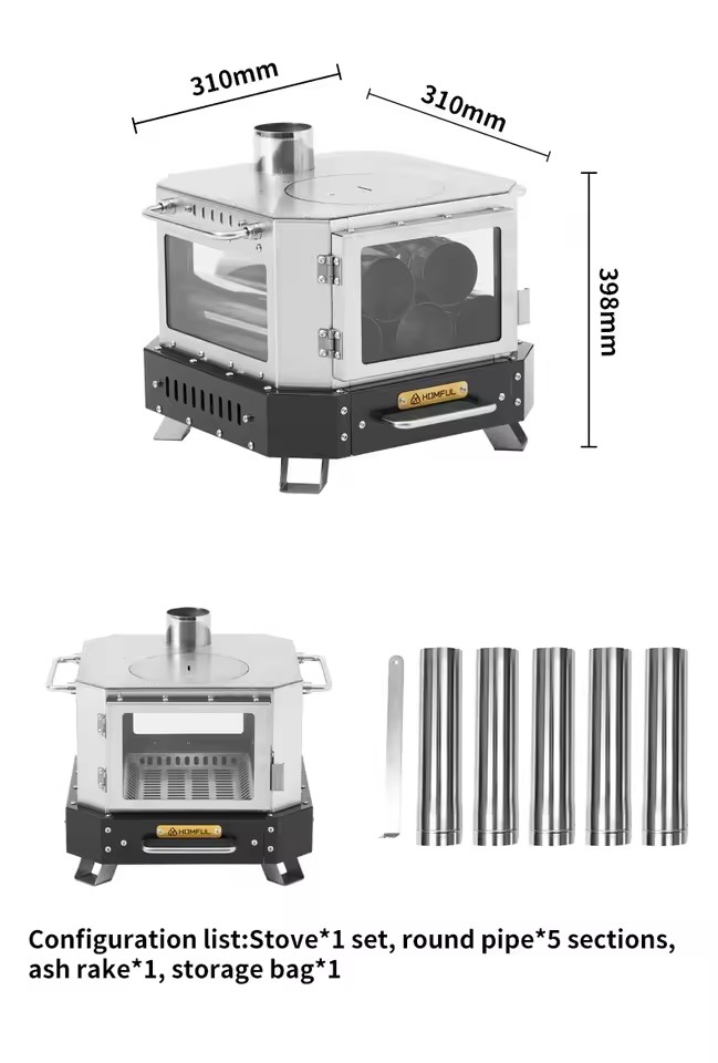 Outdoor Camping Stove Wood - HOMFUL Draagbare Houtkachel Huishoudelijke Verwarming Houtgestookte