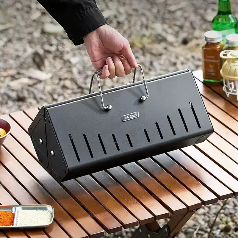 Outdoor Camping Stove Wood - Draagbare, opvouwbare houtskoolbarbecue, rookvrije desktopkachel voor