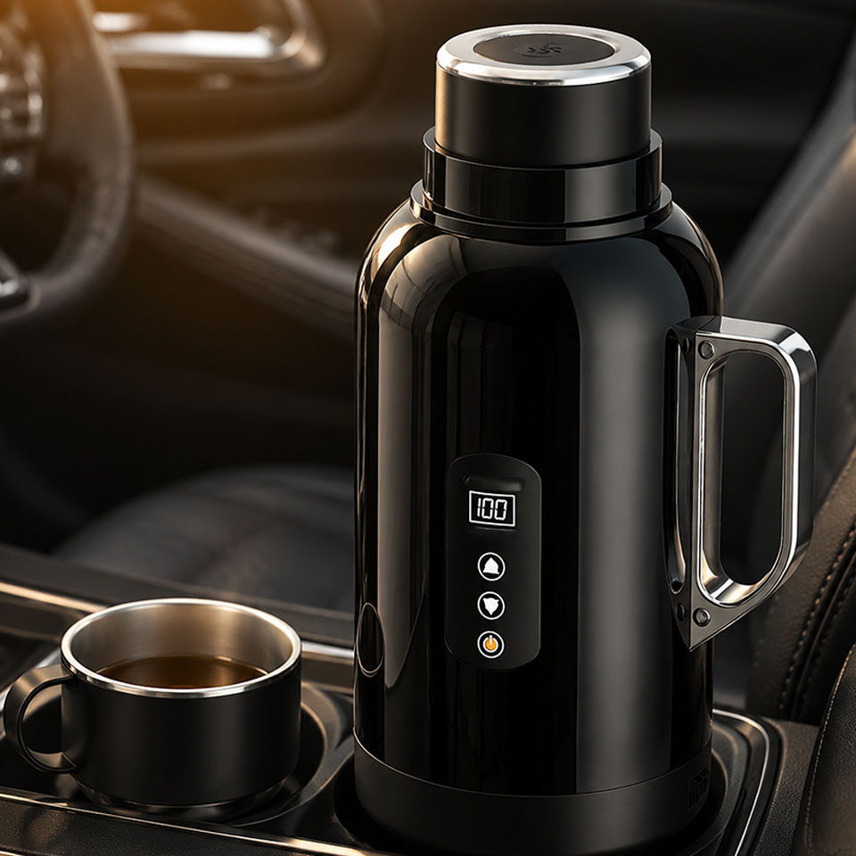 Outdoor Camping Kettle - Auto-waterkoker Elektrische Verwarmingsketel 1500ml Snel Koken