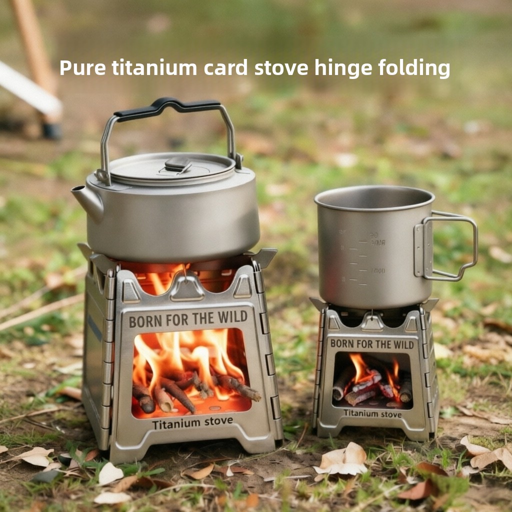 Outdoor Camping Stove Wood - TiForge Compacte Opvouwbare Titanium Houtkachel voor