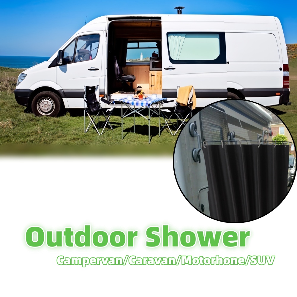 Outdoor Camping Shower - Outdoor Camping Douchegordijn Met Zuignappen Staaf