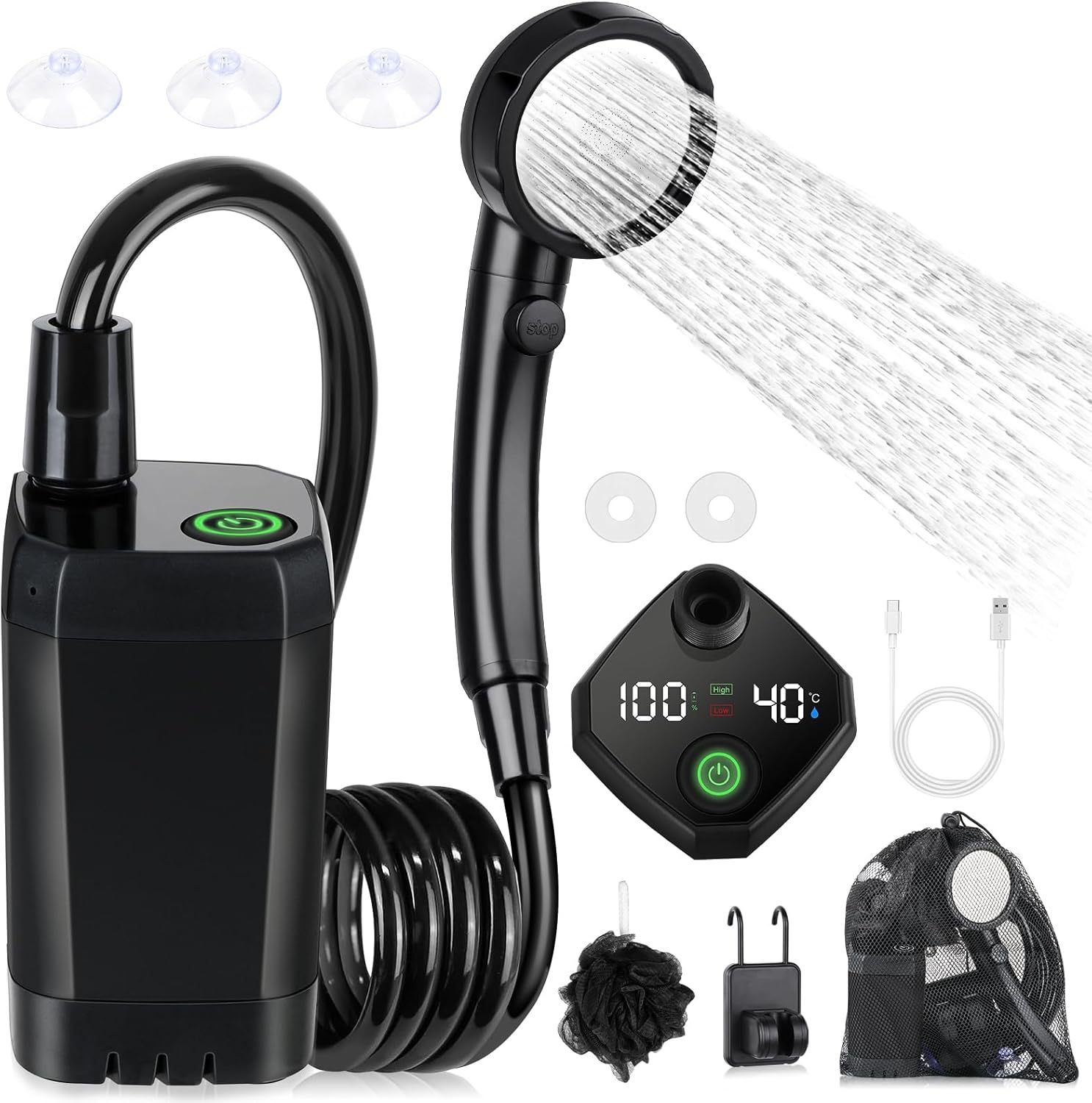 Draagbare zelf-aanzuigende ele - Outdoor Camping Shower recensie en prijs