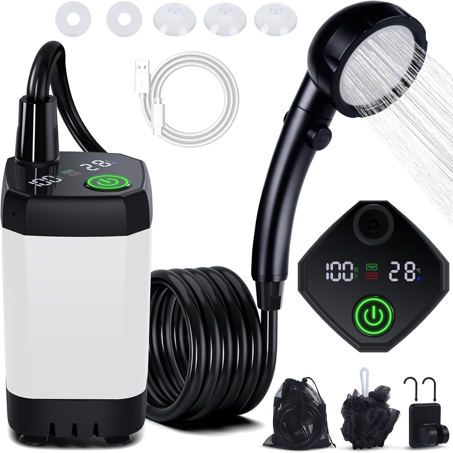 Draagbare zelf-aanzuigende ele - Outdoor Camping Shower recensie en prijs
