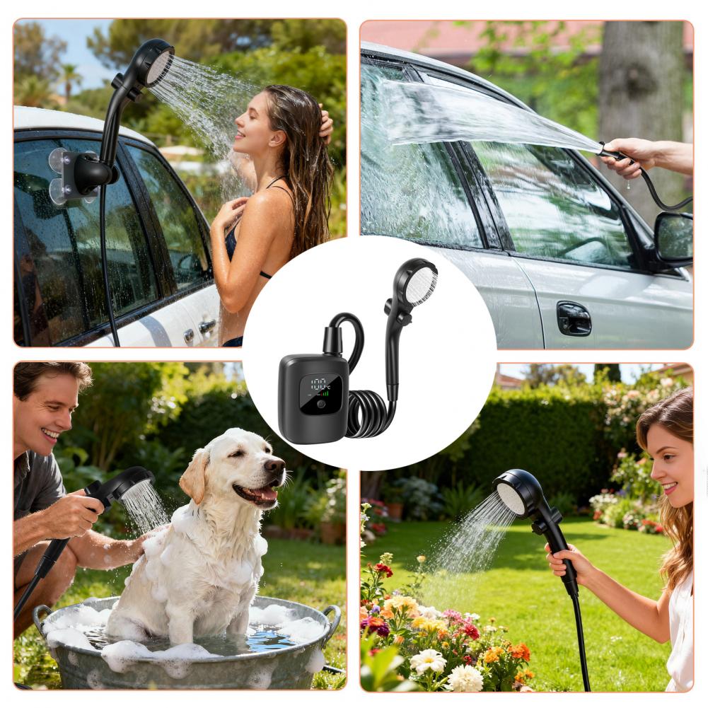Draagbare campingdouche met LE - Portable Camping Shower recensie en prijs
