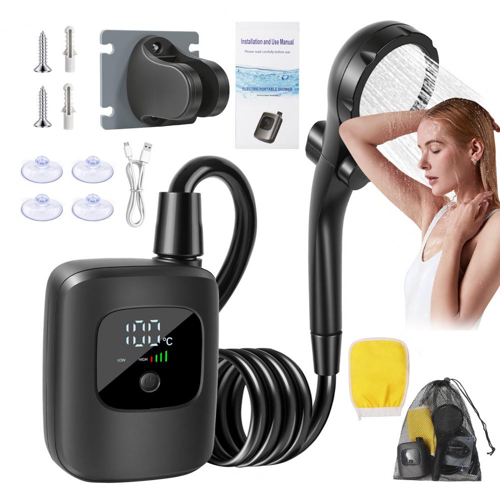 Draagbare campingdouche met LE - Portable Camping Shower recensie en prijs