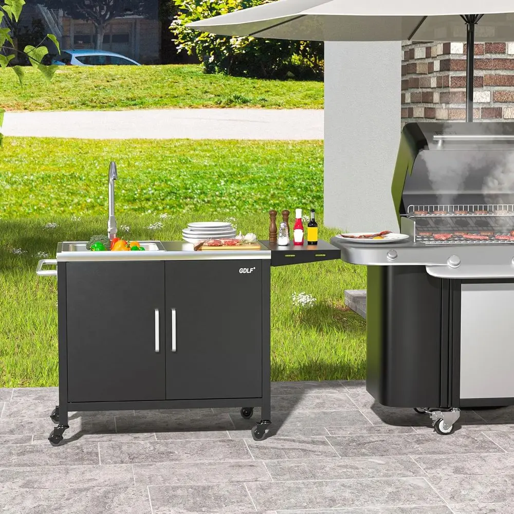 Buitenkeuken eiland met roestv - Outdoor Camping Kitchen With Sink recensie en prijs