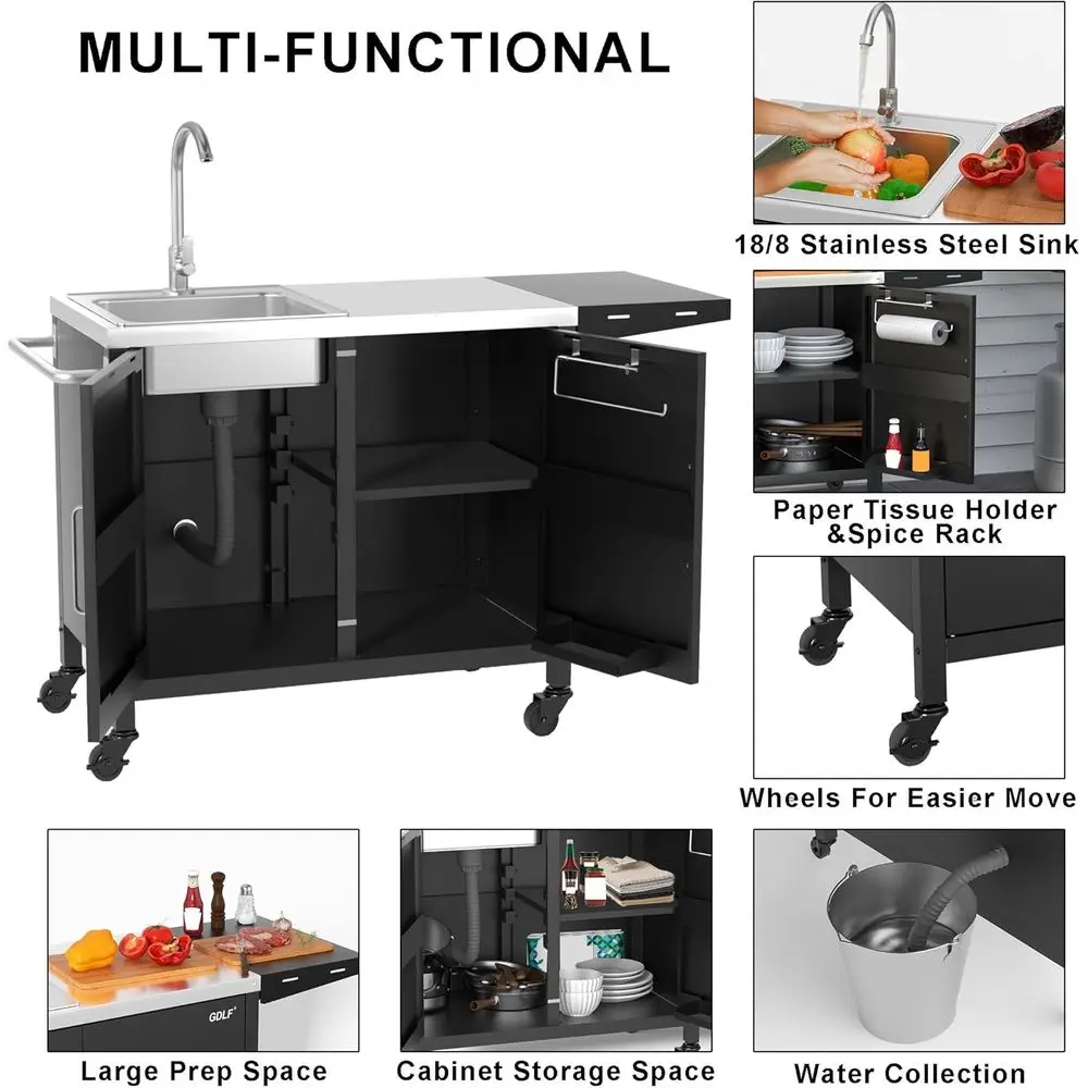 Buitenkeuken eiland met roestv - Outdoor Camping Kitchen With Sink recensie en prijs