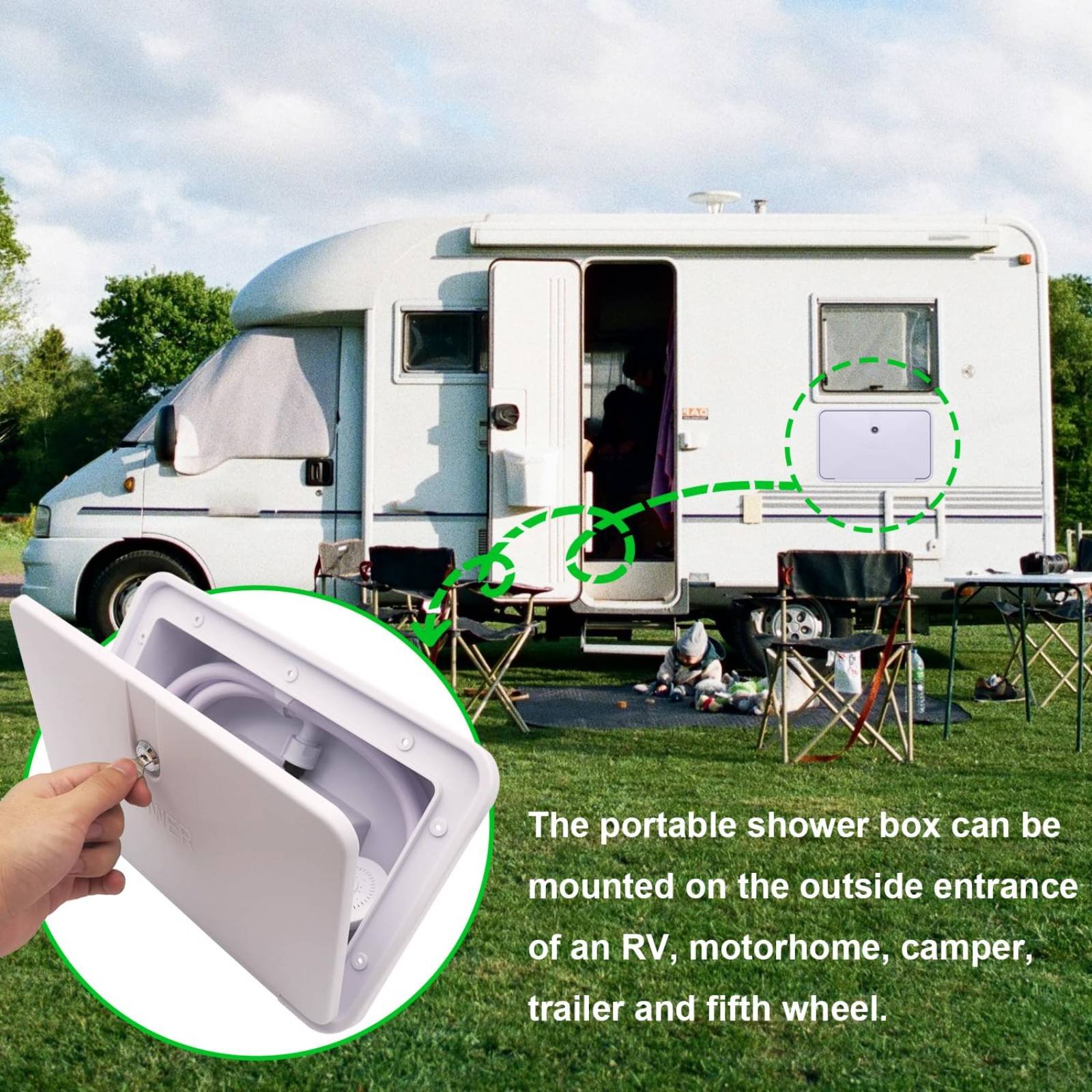 RV Buitendouchebox Compacte RV - Outdoor Camping Shower recensie en prijs