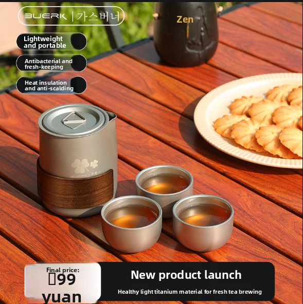 Draagbare reis-thee-set met th - Outdoor Camping Kettle recensie en prijs