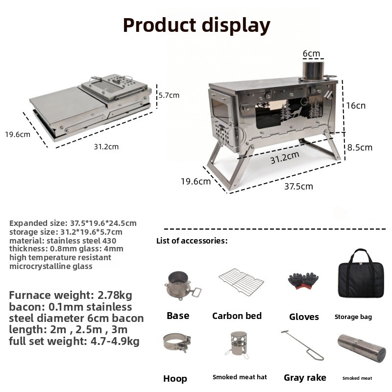 Roestvrijstalen opvouwbare dra - Outdoor Camping Stove Wood recensie en prijs